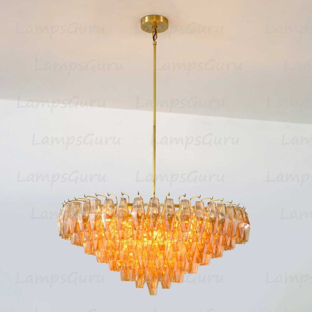 Chiaray Smoke Glass Tiered Round Chandelier 37"
