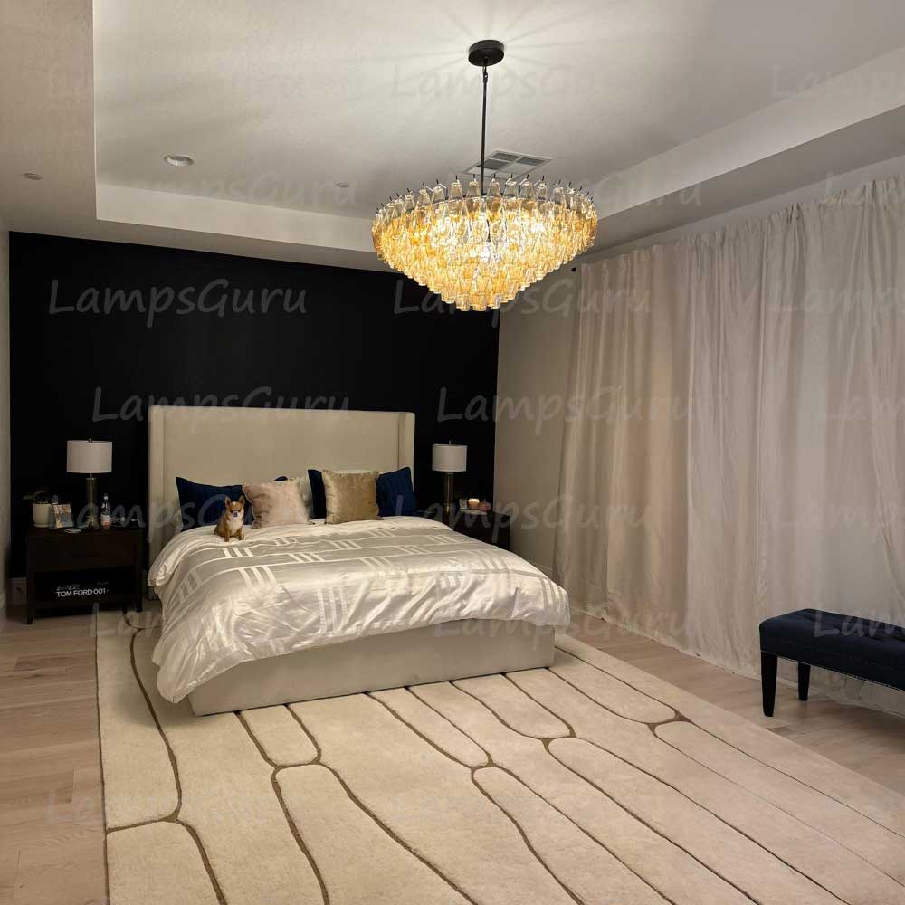 Chiaray Smoke Glass Tiered Round Chandelier 37"