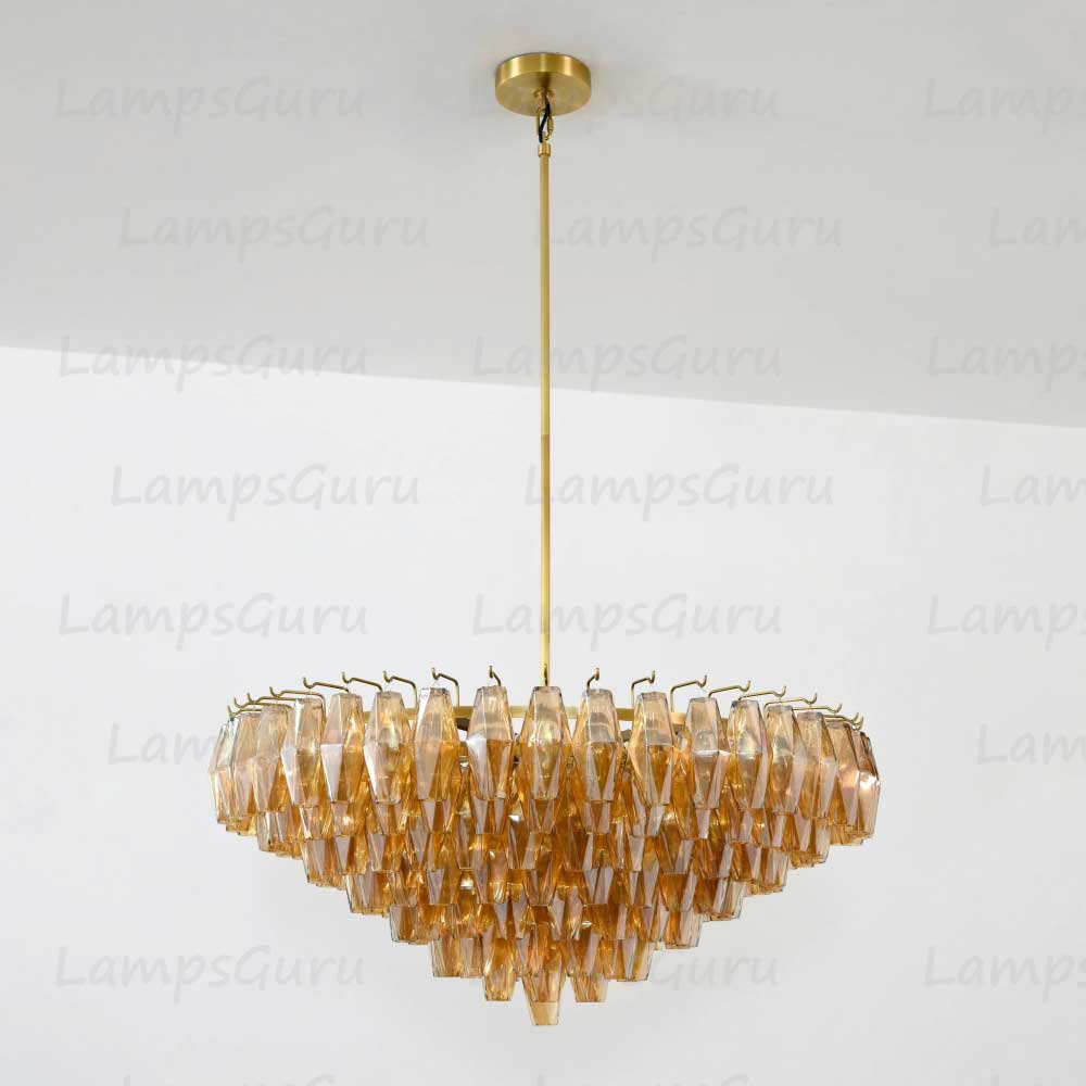 Chiaray Smoke Glass Tiered Round Chandelier 37"