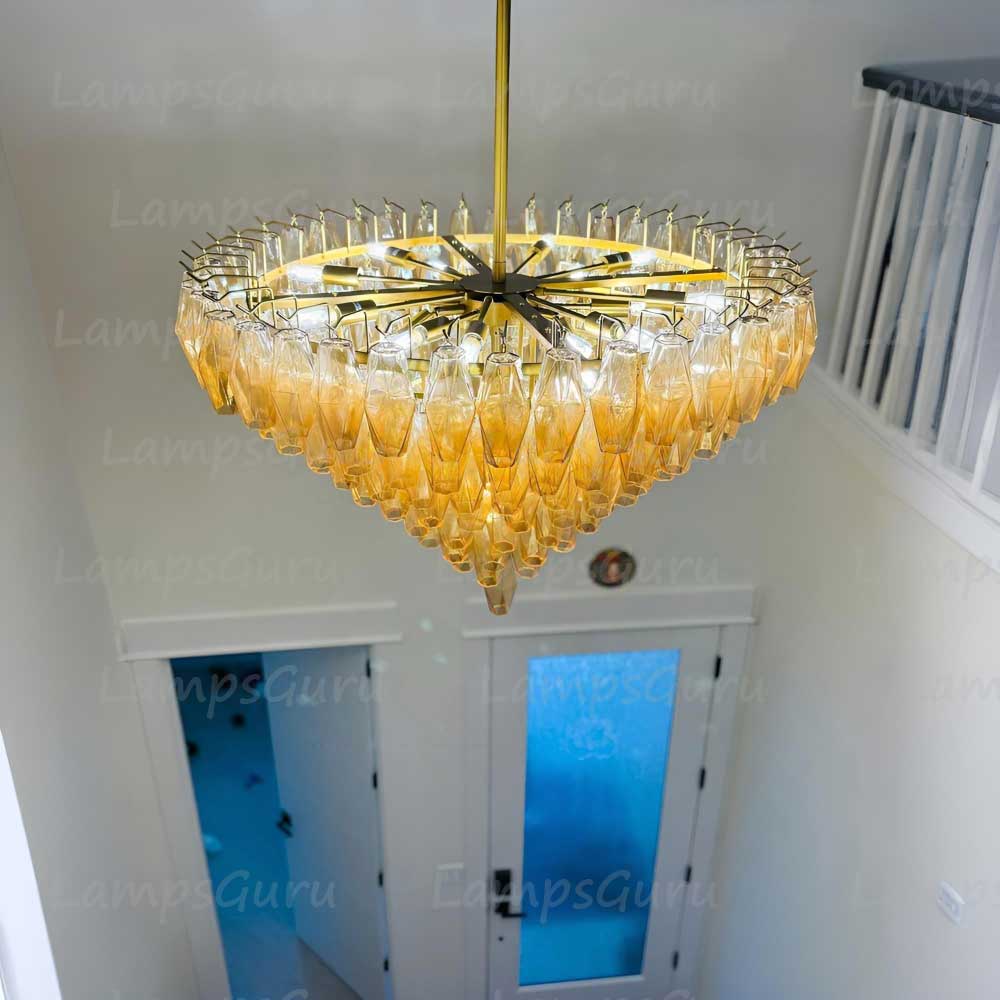 Chiaray Smoke Glass Tiered Round Chandelier 37"