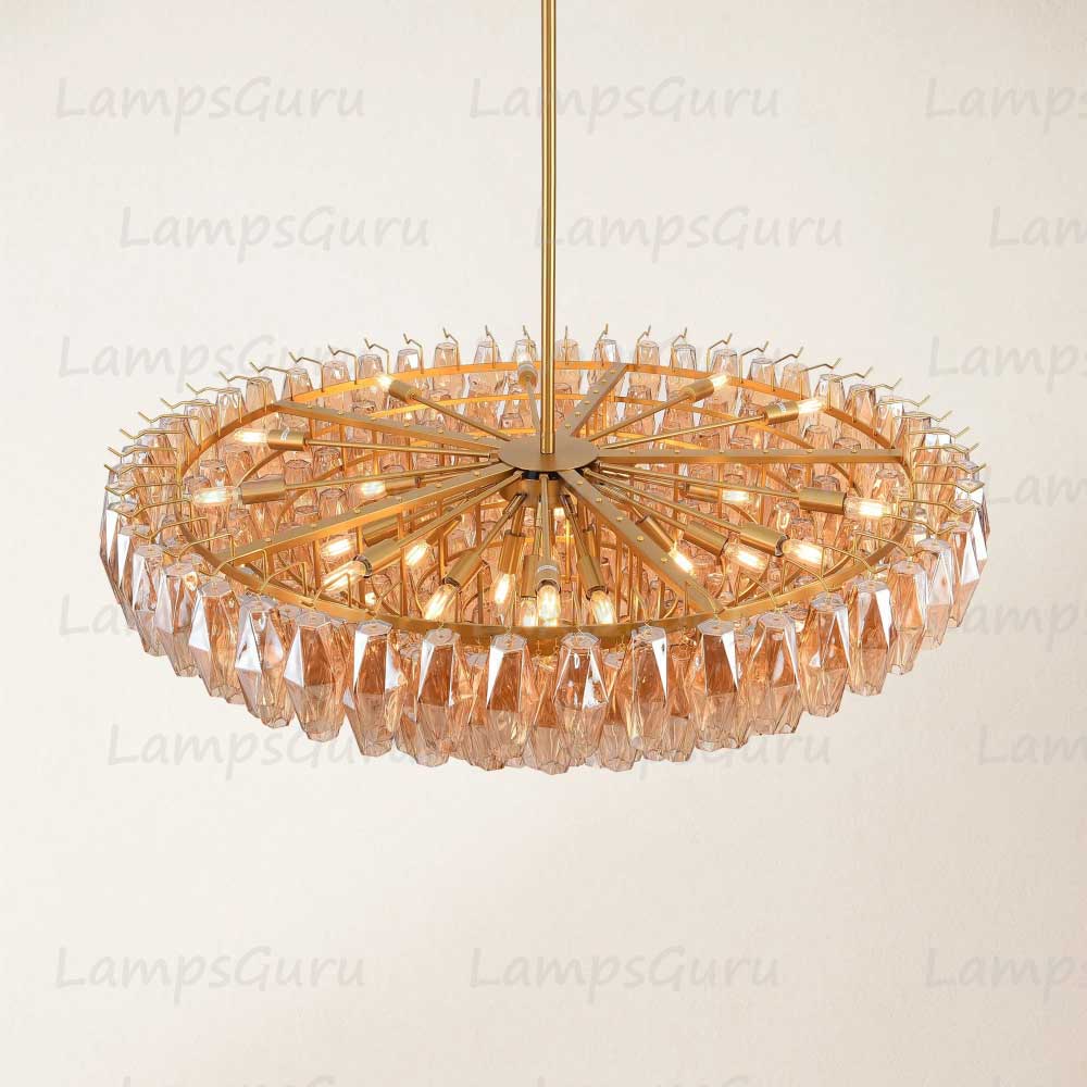 Chiaray Smoke Glass Tiered Round Chandelier 47"