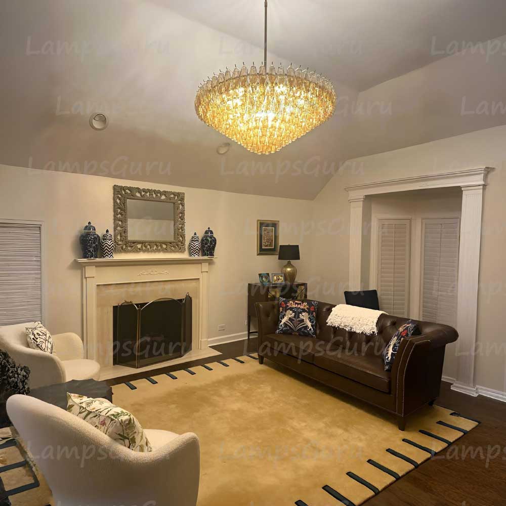 Chiaray Smoke Glass Tiered Round Chandelier 47"