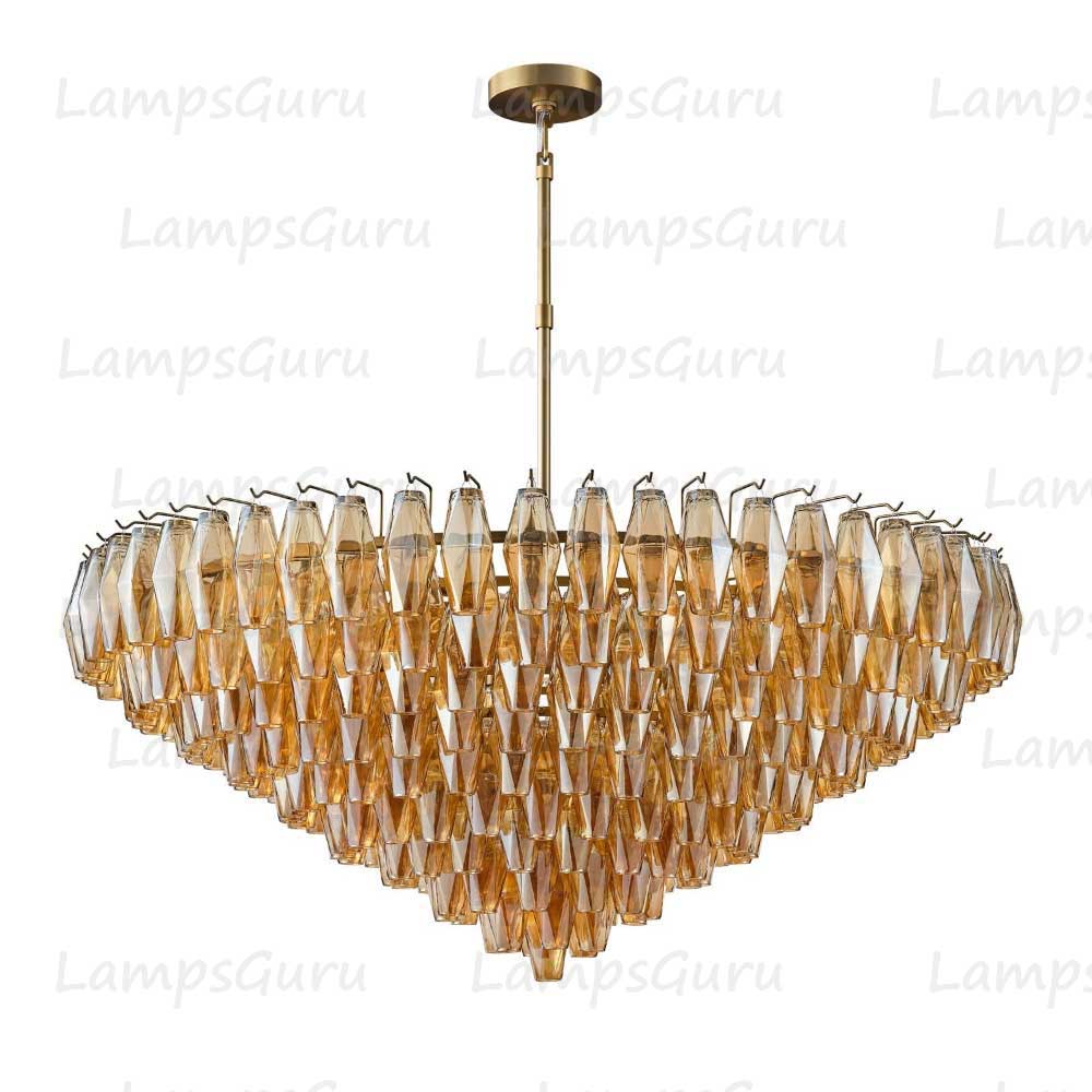 Chiaray Smoke Glass Tiered Round Chandelier 47"