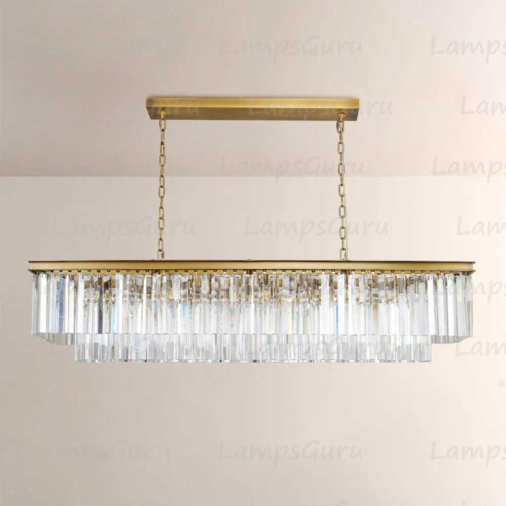 1920s Odeona Rectangular Chandelier 59"