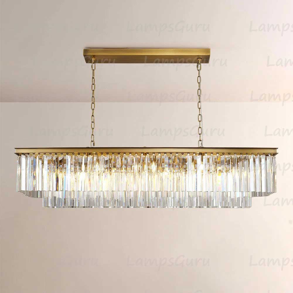 1920s Odeona Rectangular Chandelier 59"