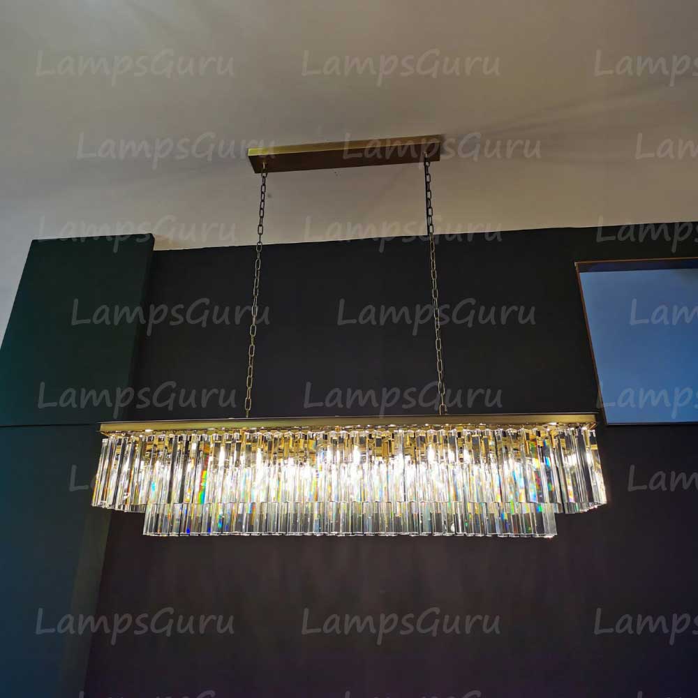 1920s Odeona Rectangular Chandelier 59"