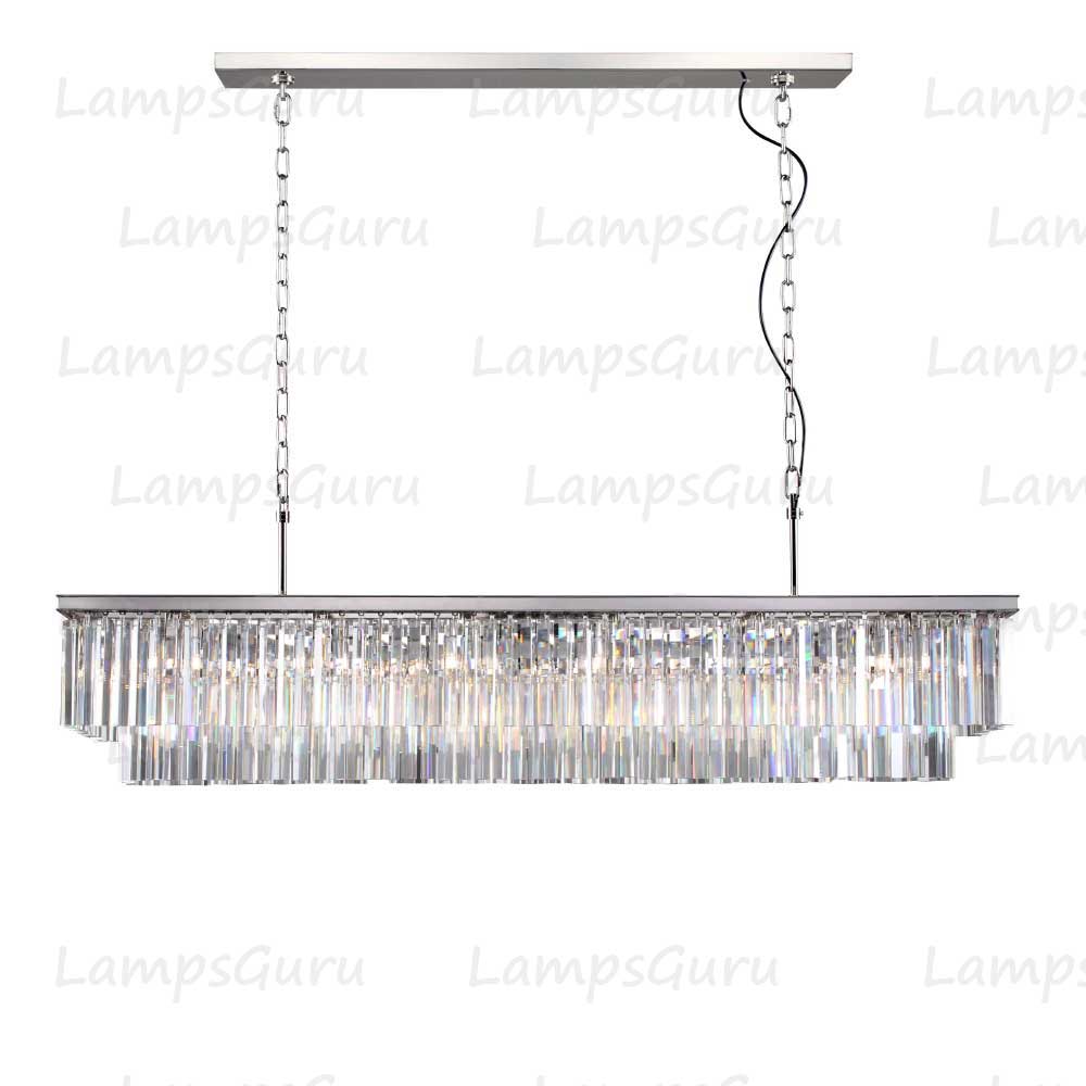 1920s Odeona Rectangular Chandelier 72"