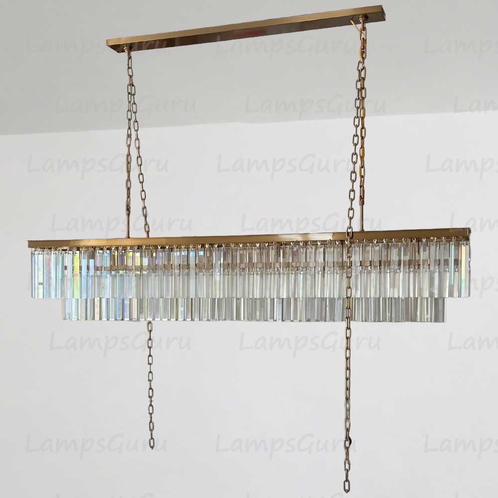 1920s Odeona Rectangular Chandelier 72"