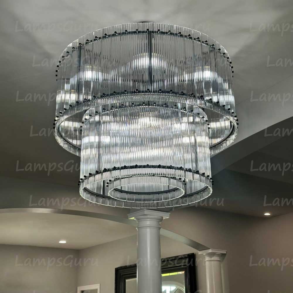 San Marcon Two Tier Round Chandelier 37"