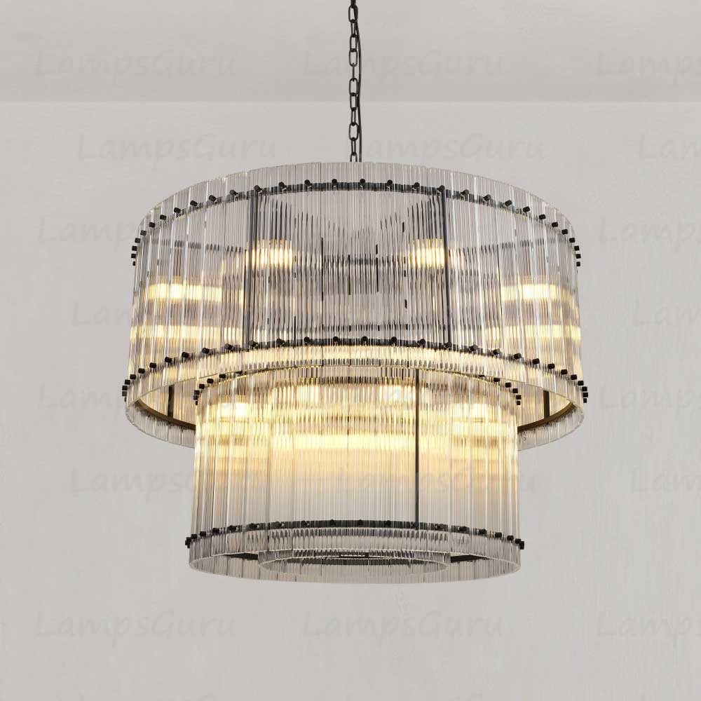 San Marcon Two Tier Round Chandelier 37"