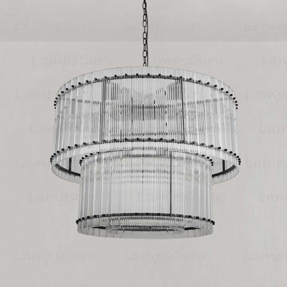 San Marcon Two Tier Round Chandelier 37"