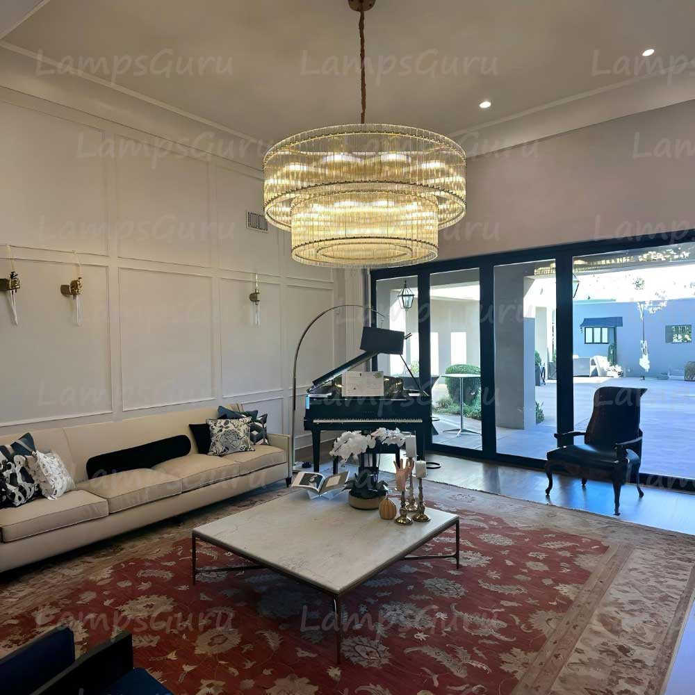 San Marcon Two Tier Round Chandelier 48"