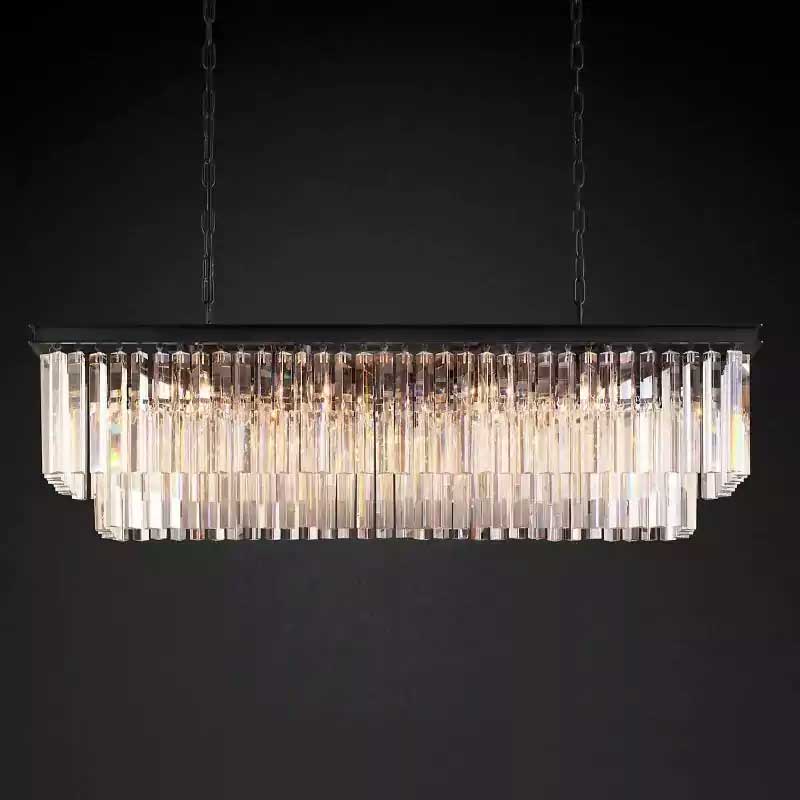 1920s Odena Rectangular Chandelier 49"