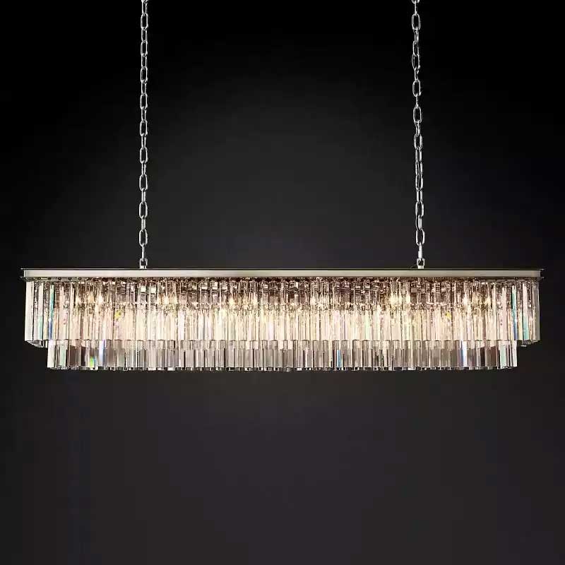 1920s Odena Rectangular Chandelier 72"