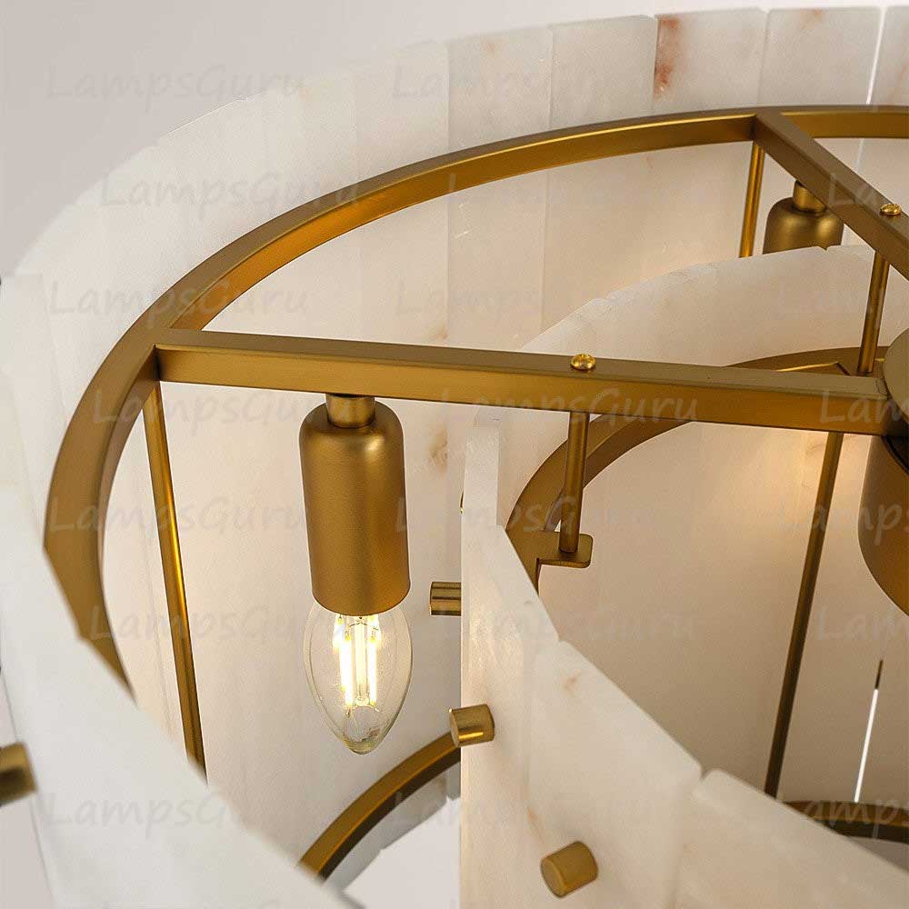 LG San Marko 22 Inch Alabaster Round Chandelier