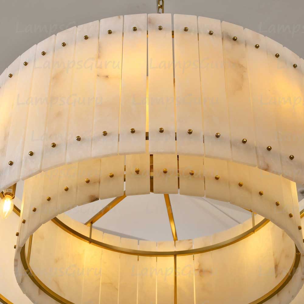 LG San Marko 37 Inch Alabaster Round Chandelier