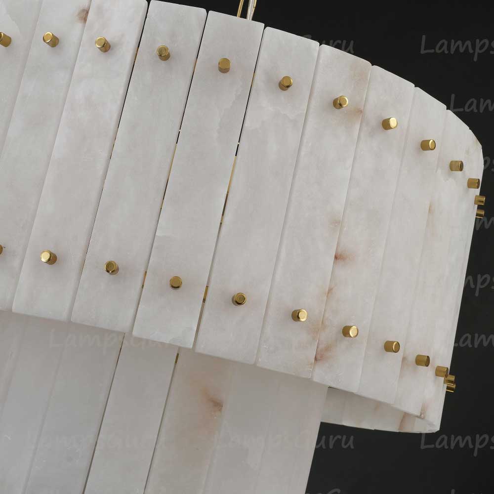 LG San Marko 22 Inch Alabaster Two-Tier Chandelier