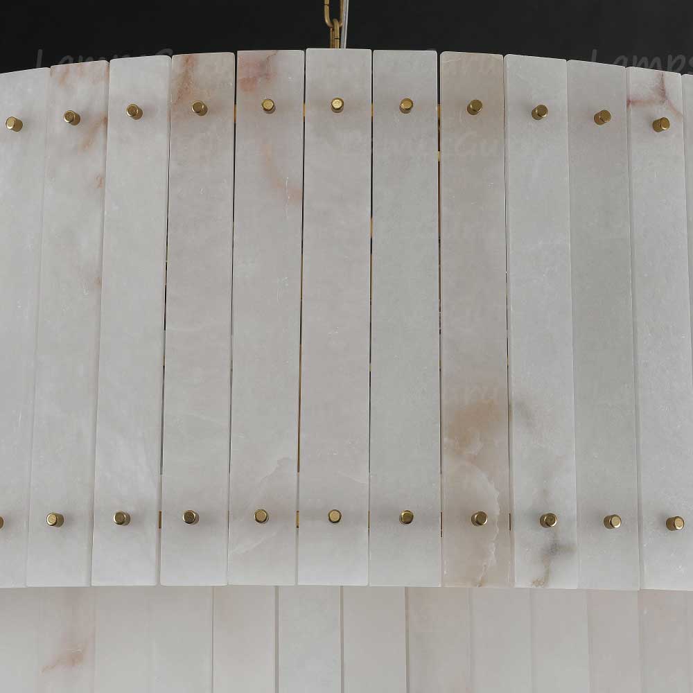 LG San Marko 37 Inch Alabaster Two-Tier Chandelier