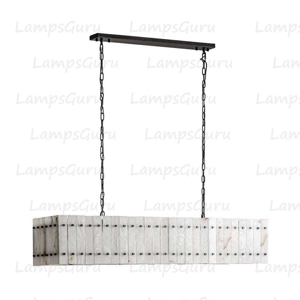 LG San Marko 54 Inch Alabaster Rectangular Chandelier