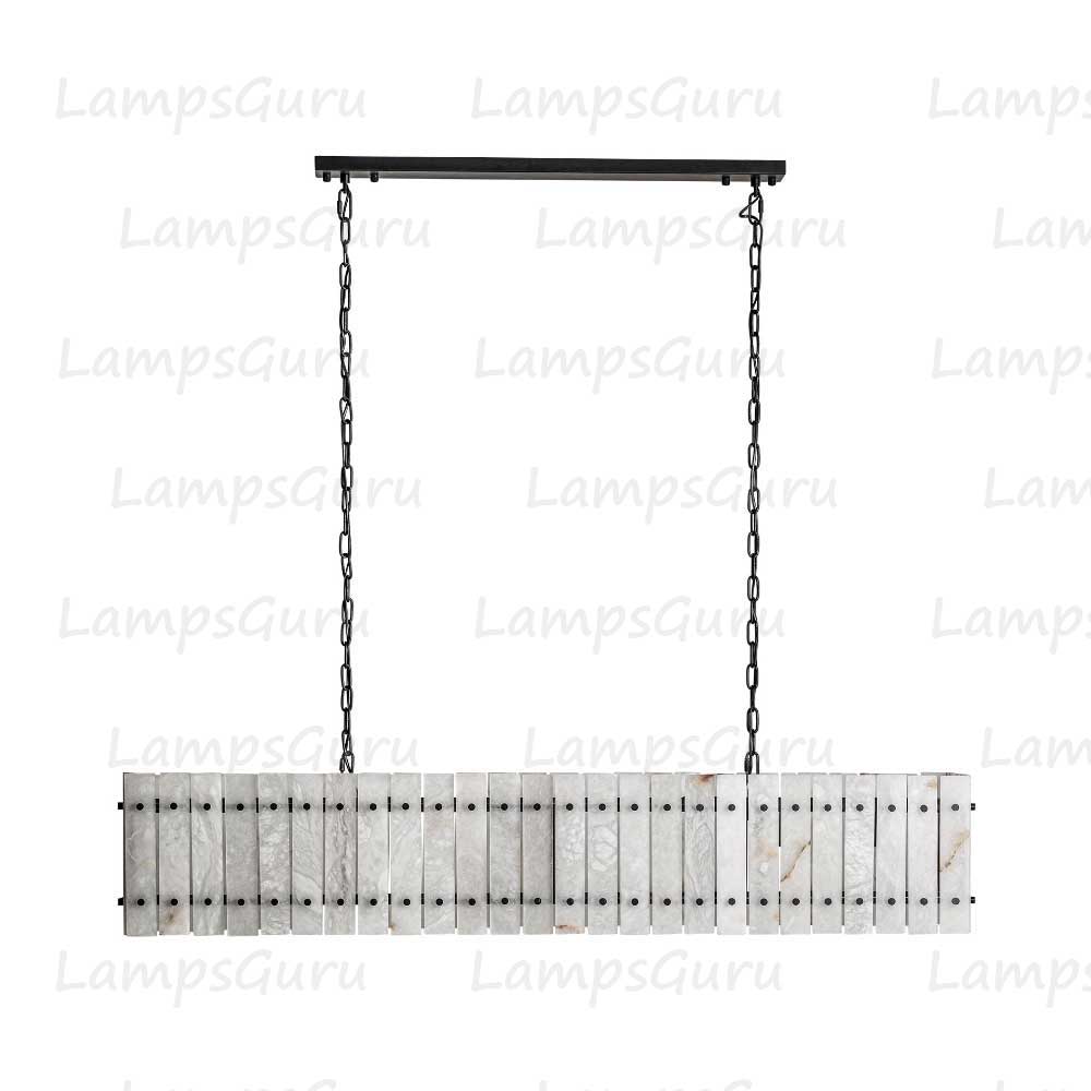 LG San Marko 54 Inch Alabaster Rectangular Chandelier