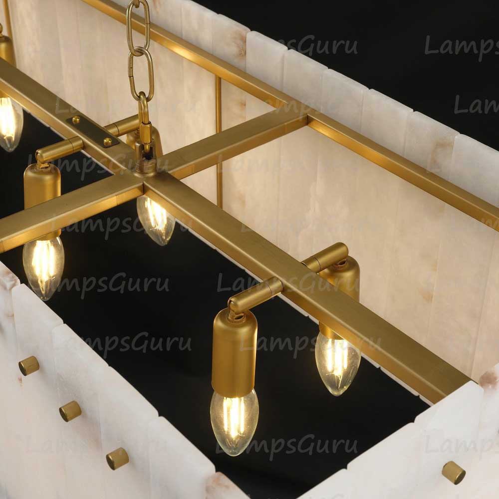 LG San Marko 54 Inch Alabaster Rectangular Chandelier