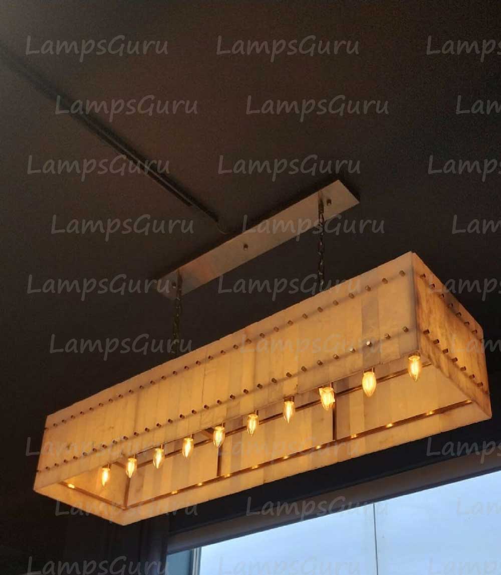 LG San Marko 54 Inch Alabaster Rectangular Chandelier