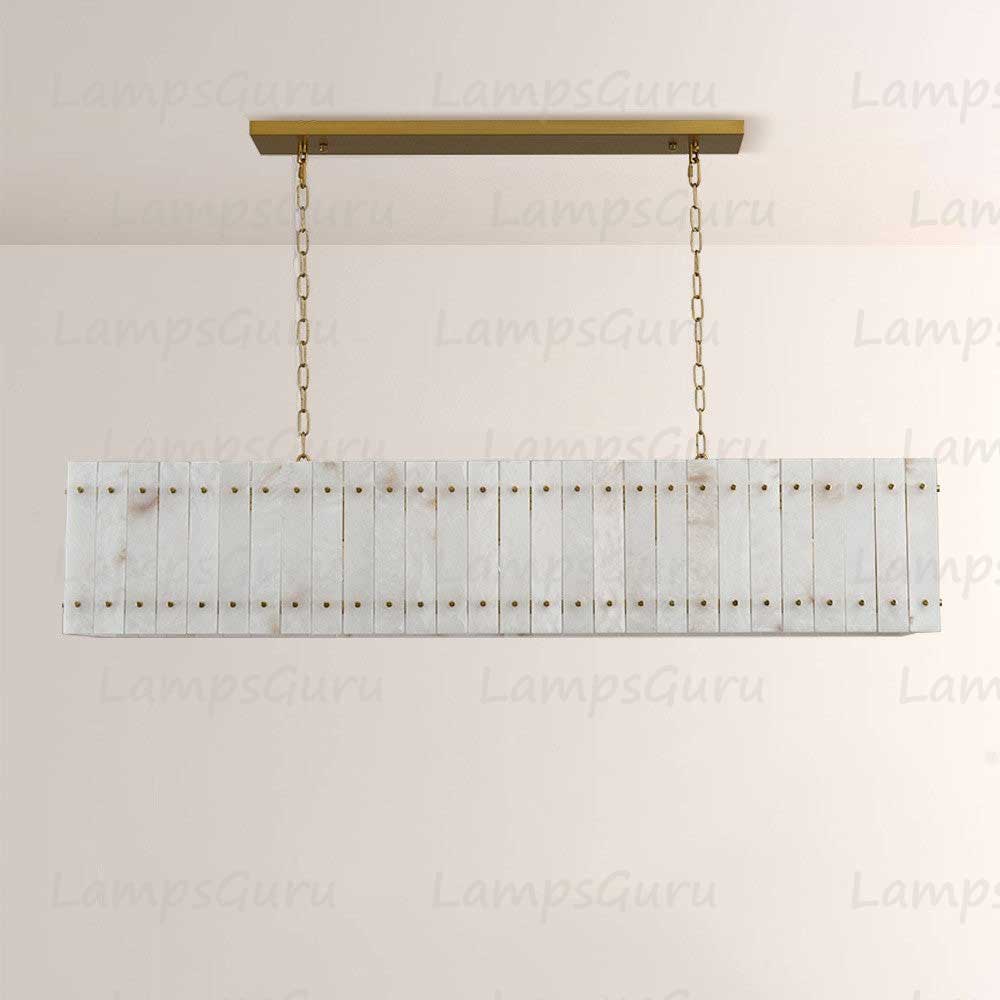 LG San Marko 54 Inch Alabaster Rectangular Chandelier