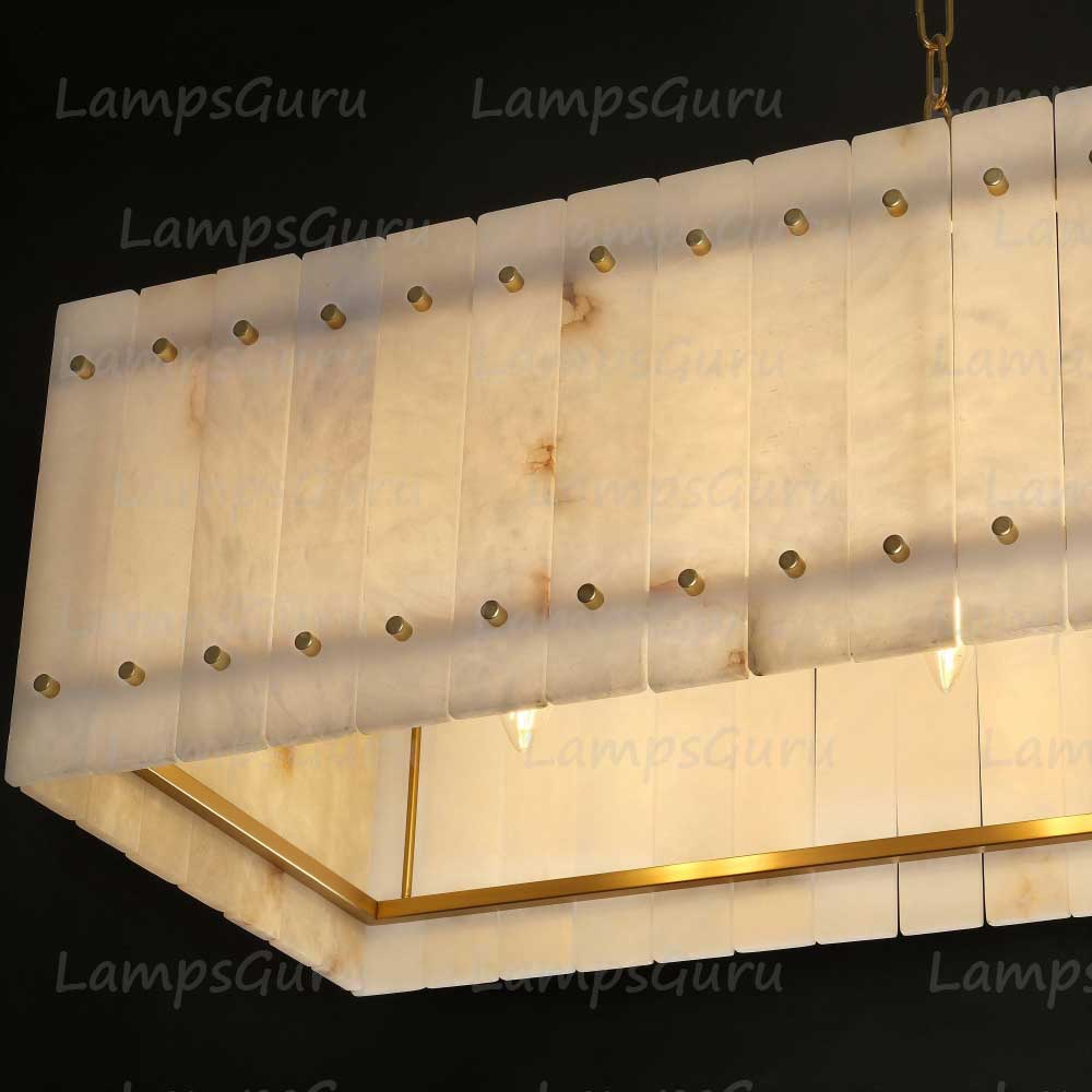 LG San Marko 72 Inch Alabaster Rectangular Chandelier