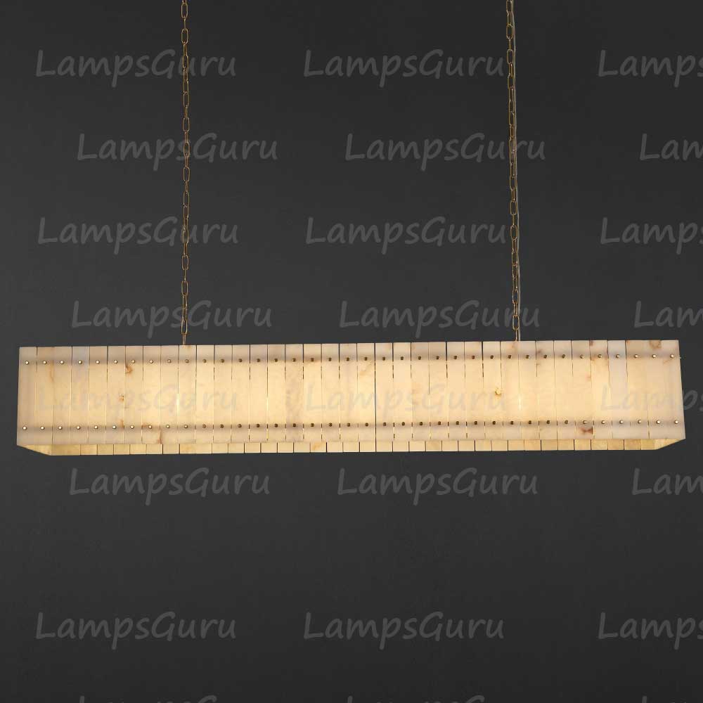 LG San Marko 72 Inch Alabaster Rectangular Chandelier