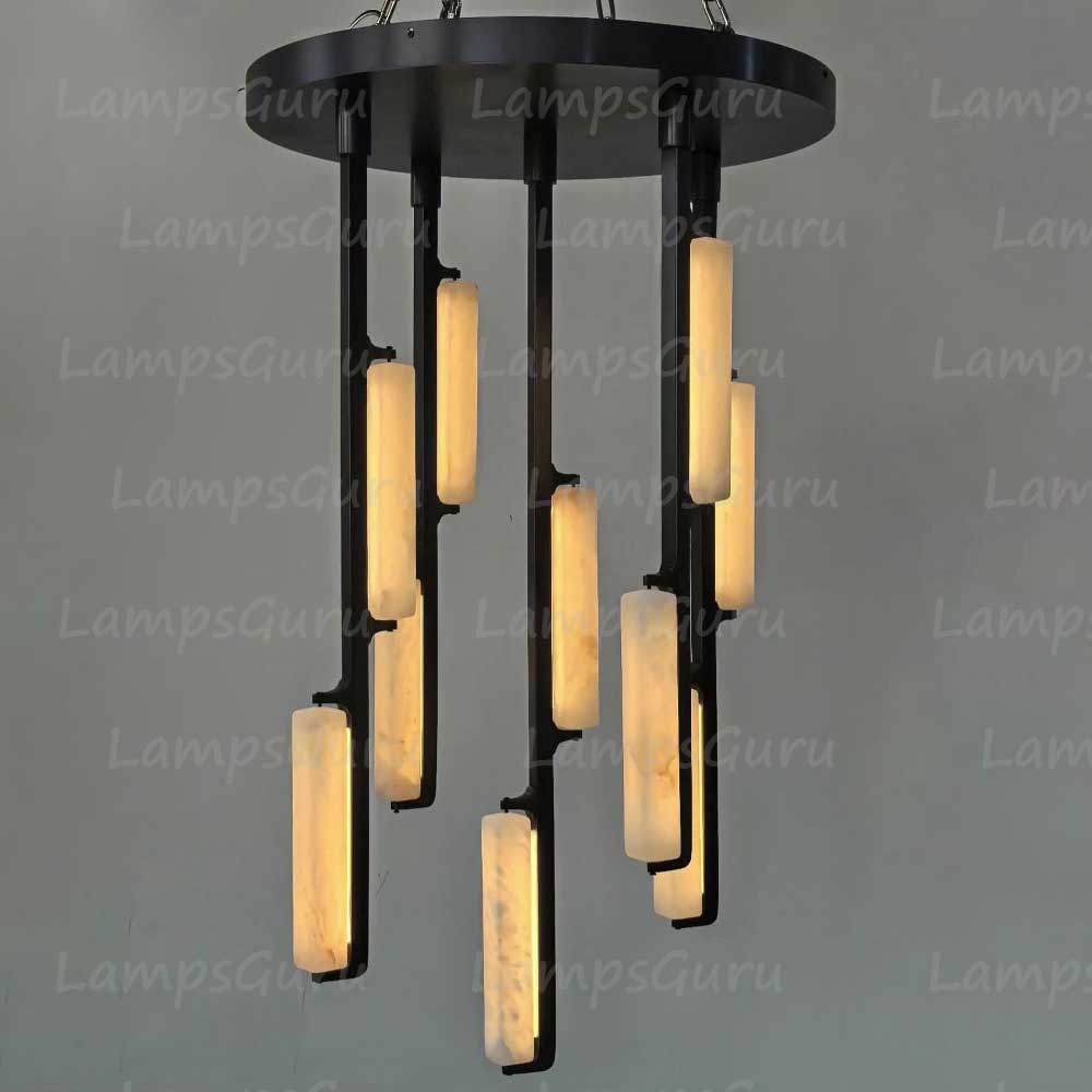24 Inch Alabaster Prism Cascading Chandelier - LG Audon
