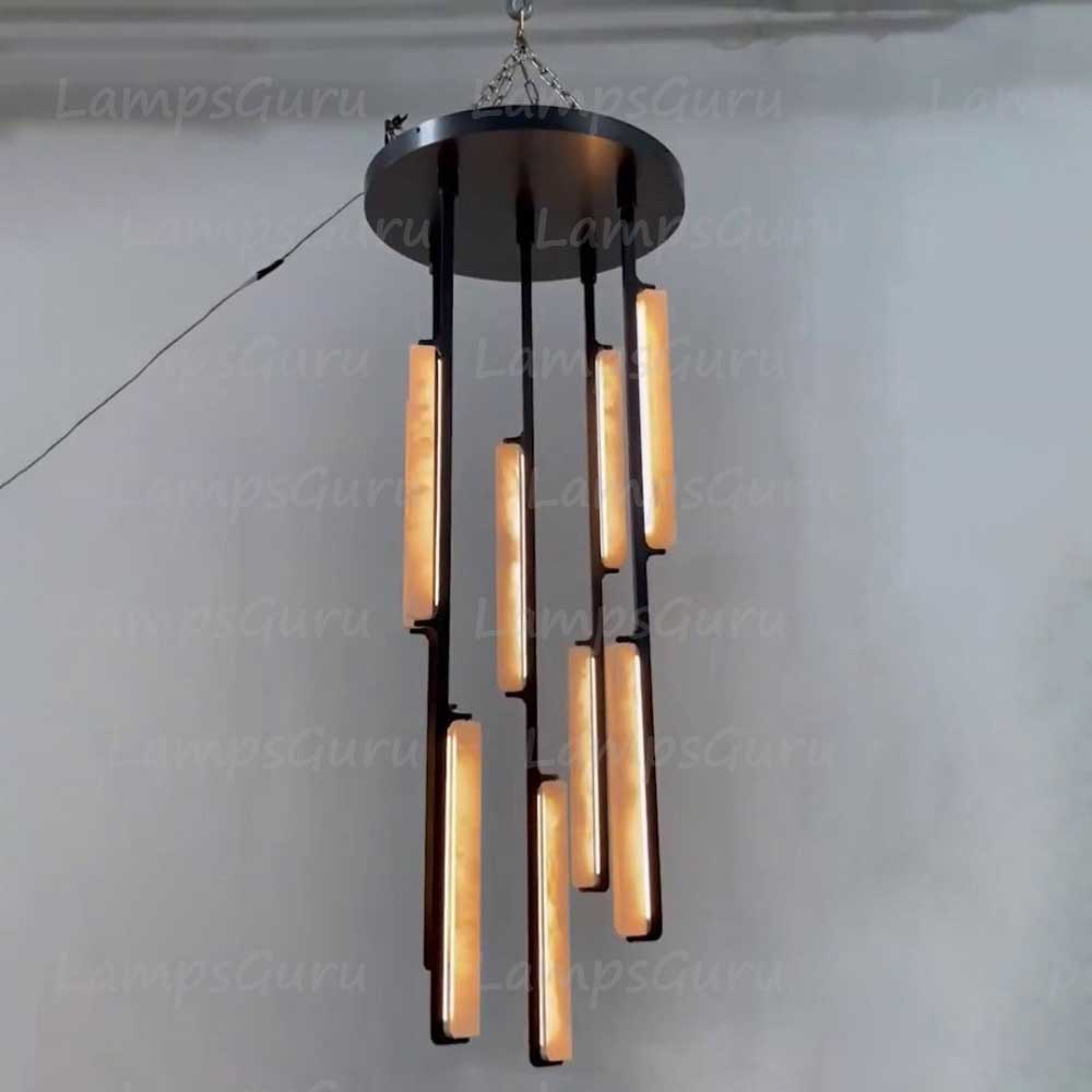 24 Inch Grand Alabaster Prism Cascading Chandelier - LG Audon