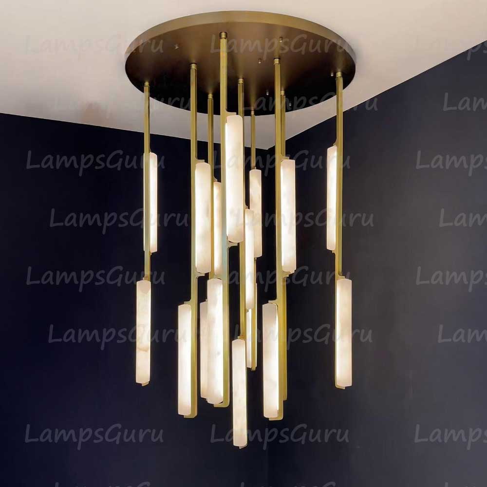 40 Inch Grand Alabaster Prism Cascading Chandelier - LG Audon
