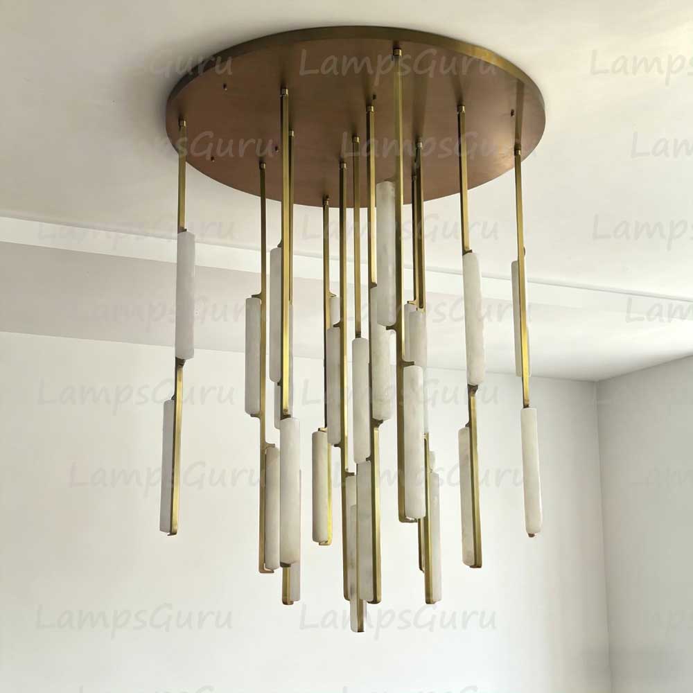 56 Inch Grand Alabaster Prism Cascading Chandelier - LG Audon
