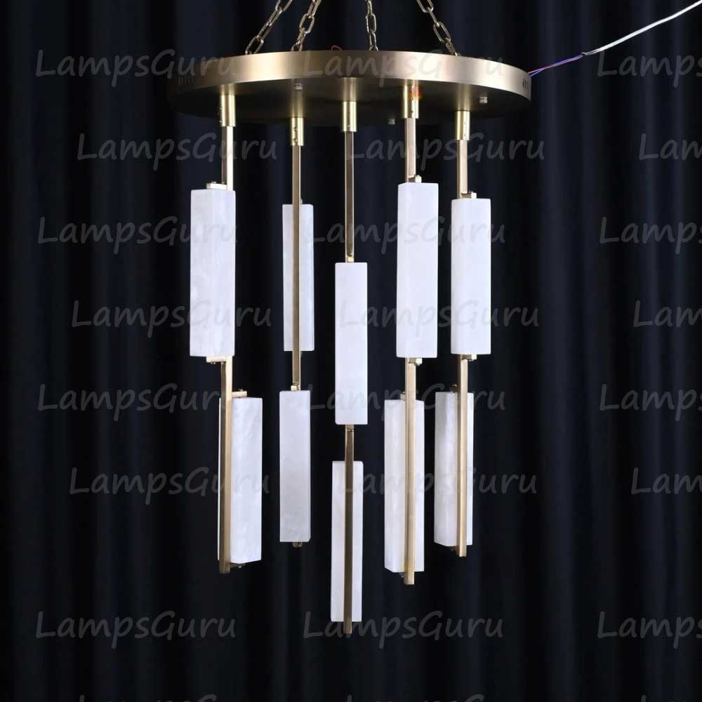 24 Inch Alabaster Prism Cascading Chandelier - LG Audon