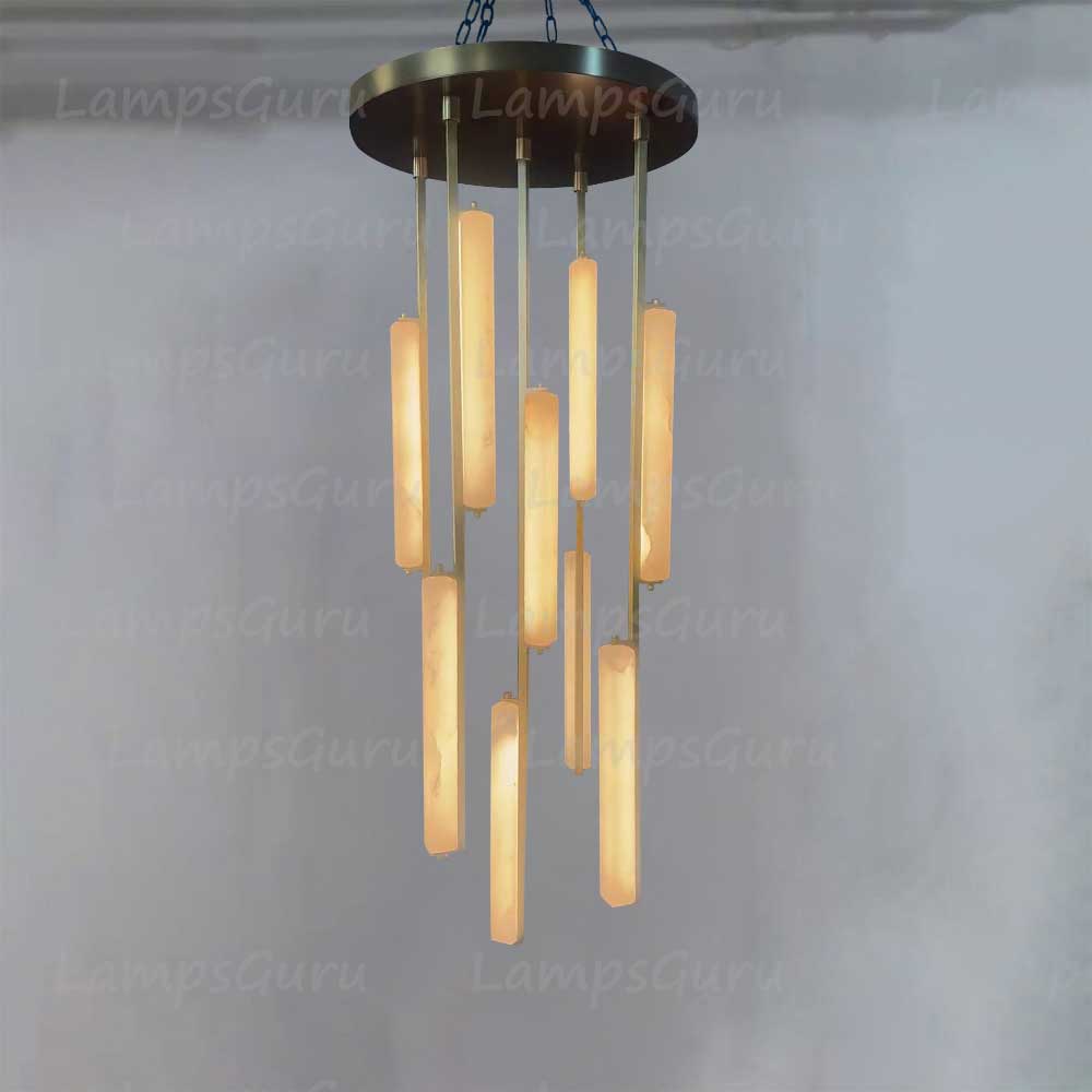 24 Inch Grand Alabaster Prism Cascading Chandelier - LG Audon