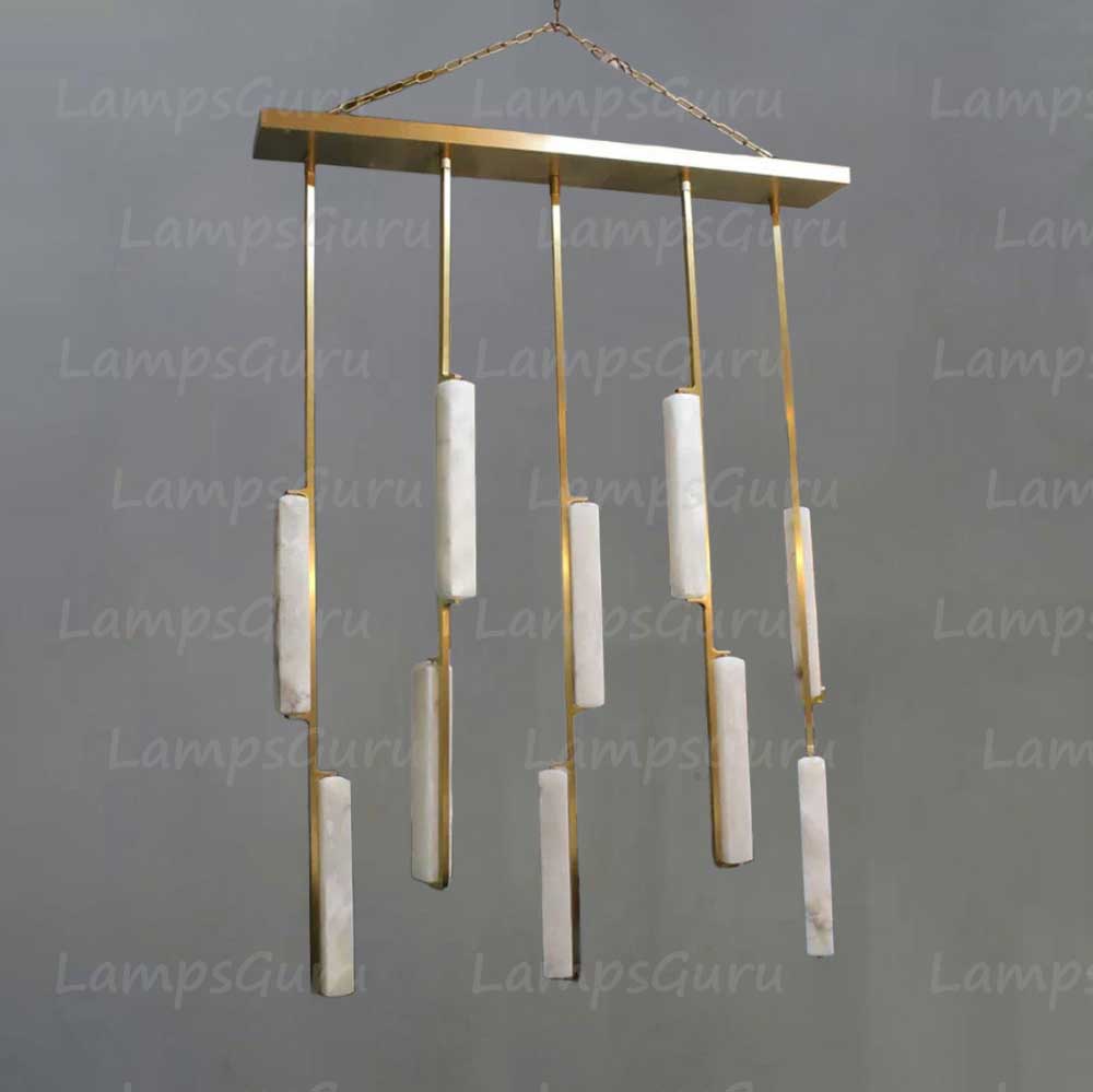 54 Inch Grand Alabaster Prism Linear Chandelier - LG Audon