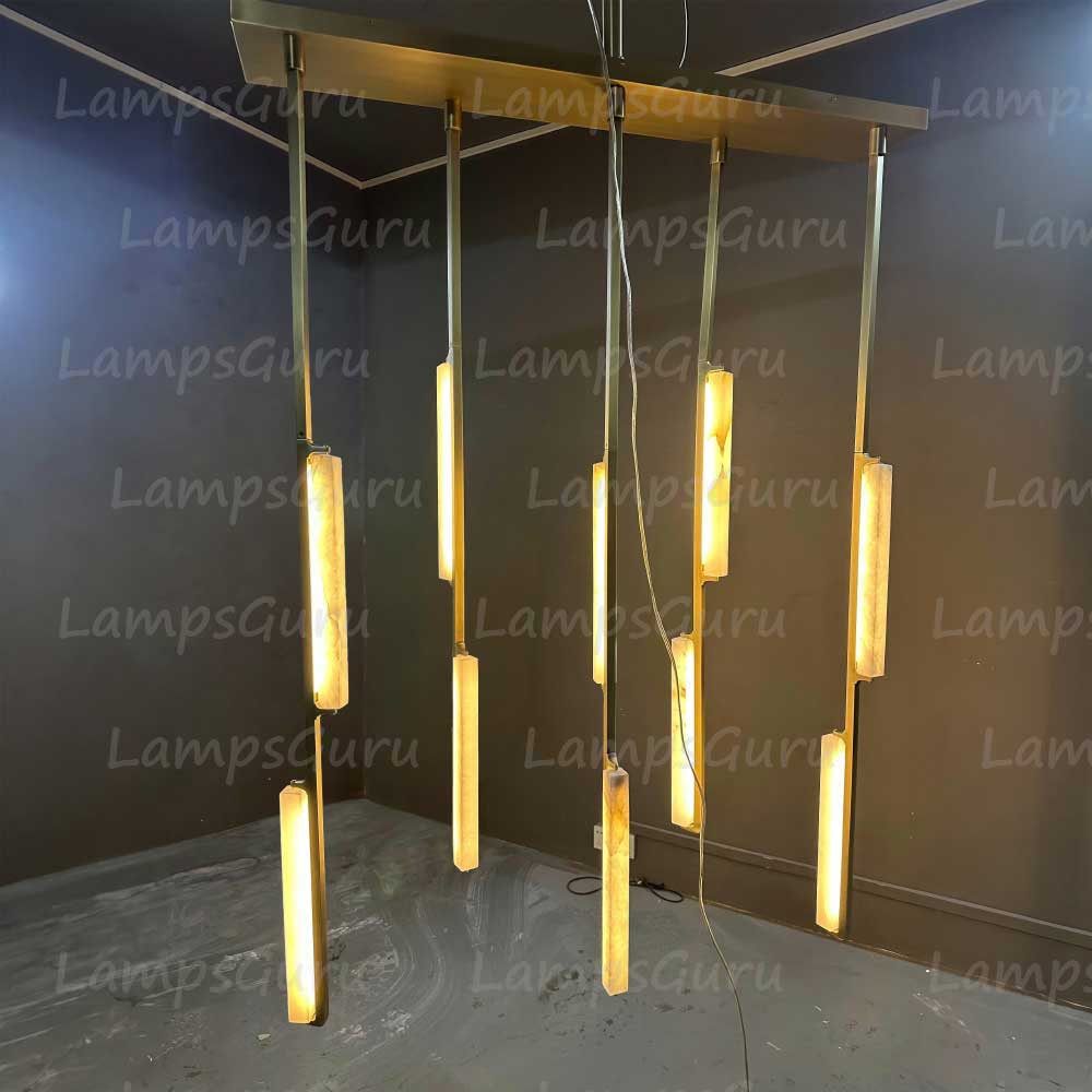 54 Inch Grand Alabaster Prism Linear Chandelier - LG Audon