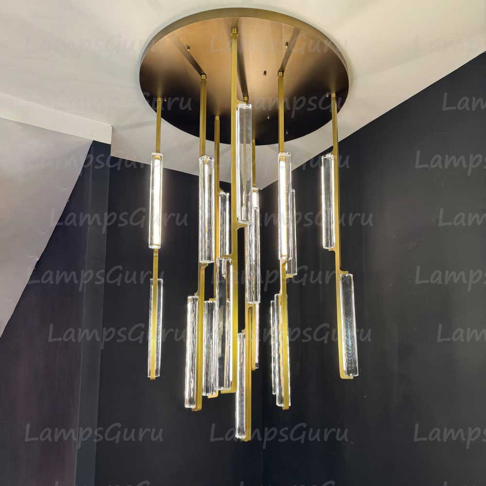 40 Inch Grand Crystal Prism Cascading Chandelier - LG Audon