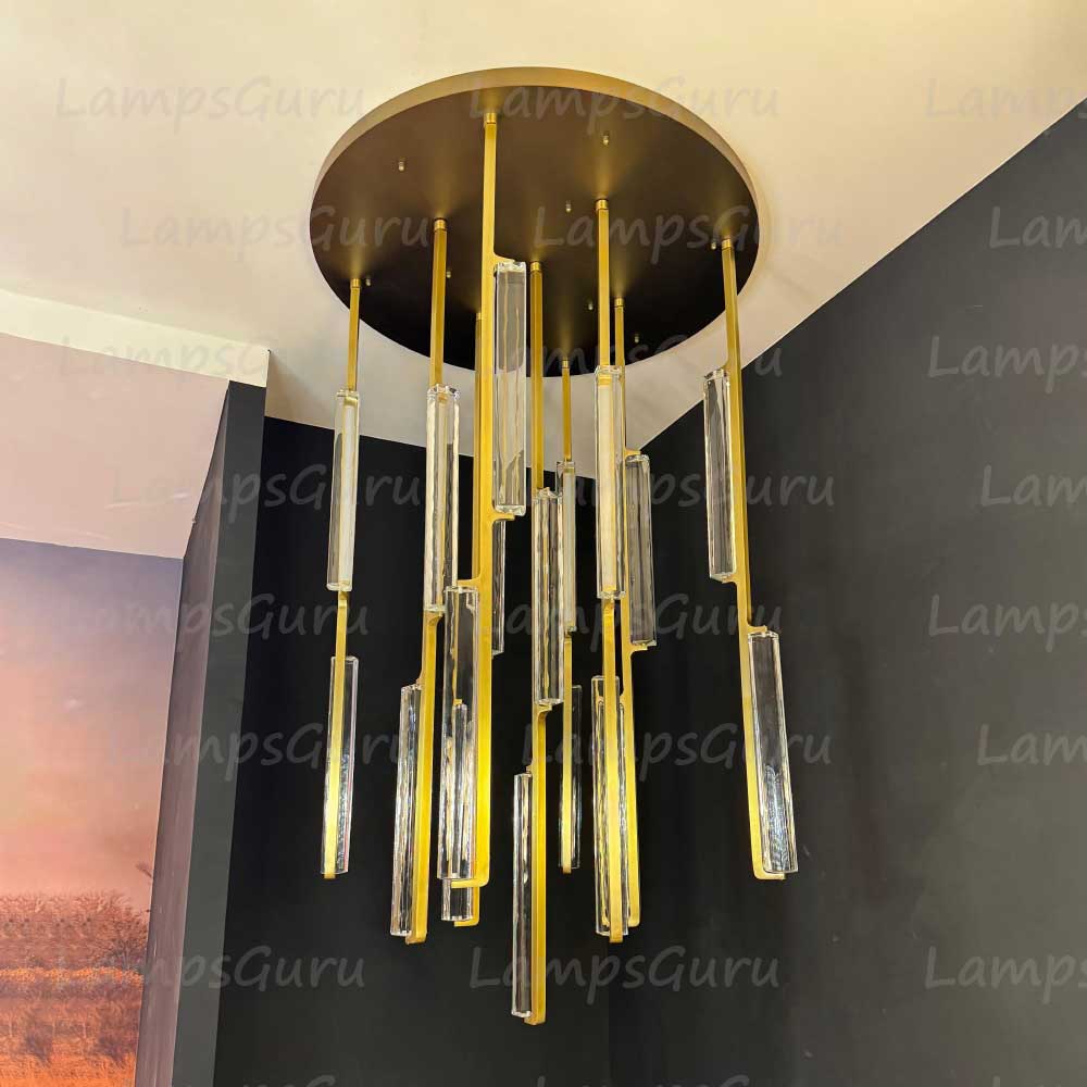 40 Inch Grand Crystal Prism Cascading Chandelier - LG Audon