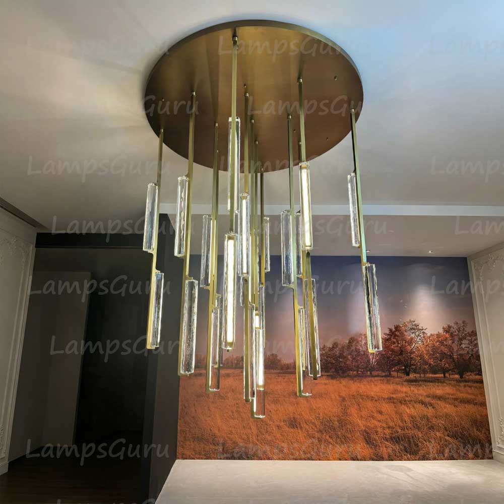 56 Inch Grand Crystal Prism Cascading Chandelier - LG Audon