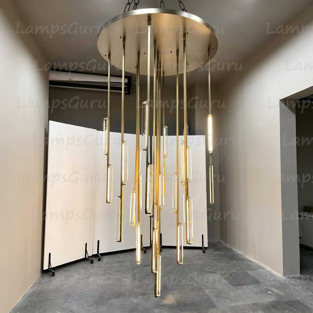 56 Inch Grand Crystal Prism Cascading Chandelier - LG Audon