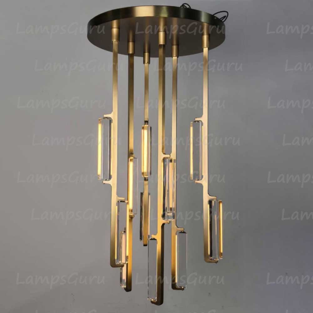 24 Inch Crystal Prism Cascading Chandelier - LG Audon