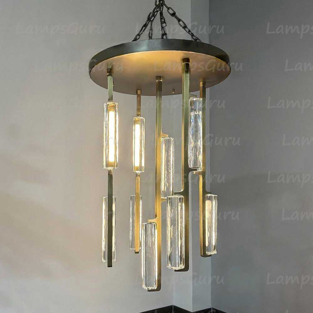 24 Inch Crystal Prism Cascading Chandelier - LG Audon