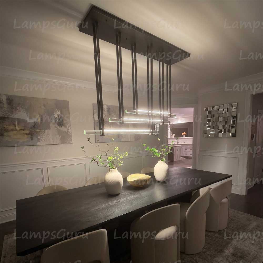 72 Inch Triple Crystal Bar Chandelier - LG Audon
