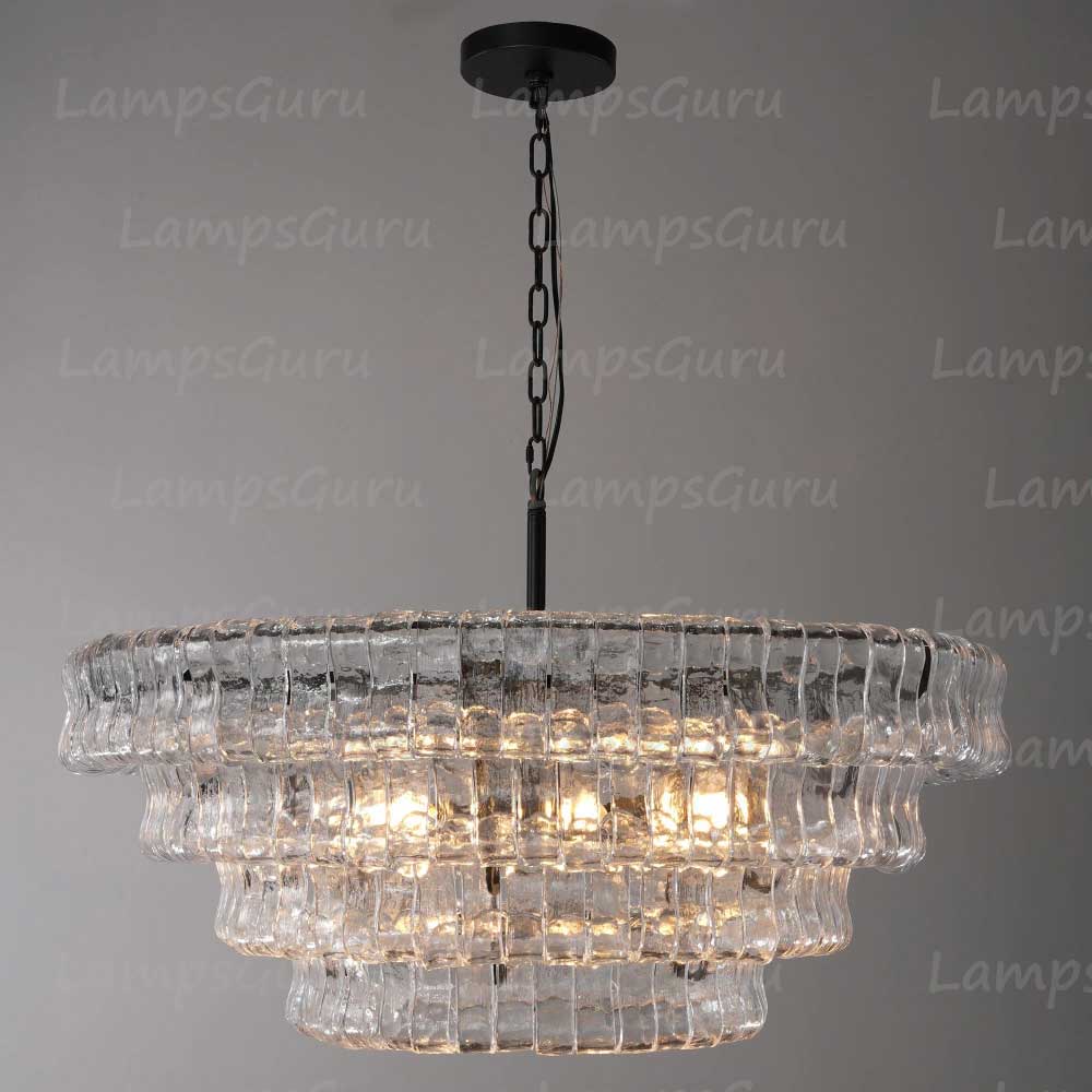 Ghiaccios Round Glass Chandelier 36" 48"