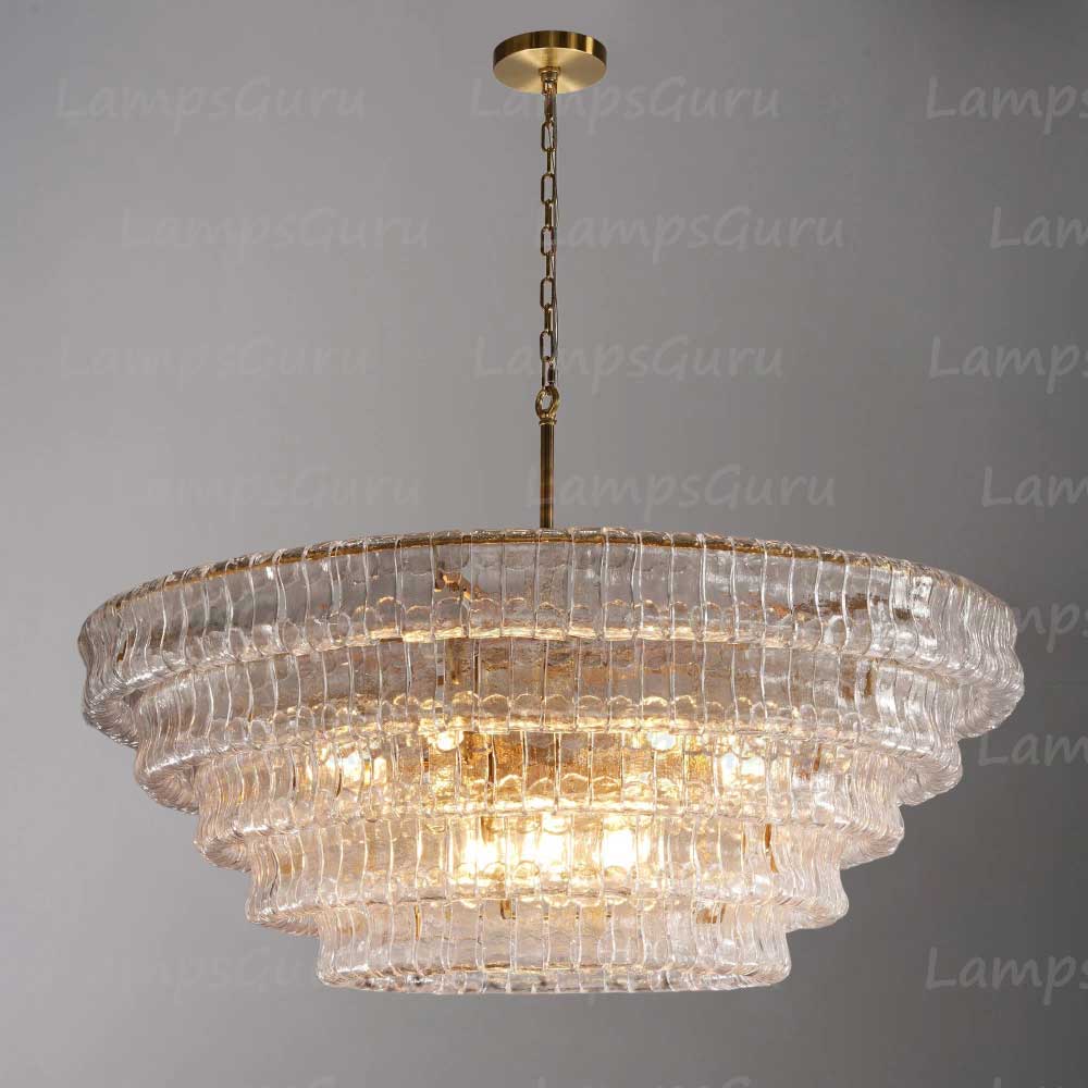 Ghiaccios Round Glass Chandelier 36" 48"