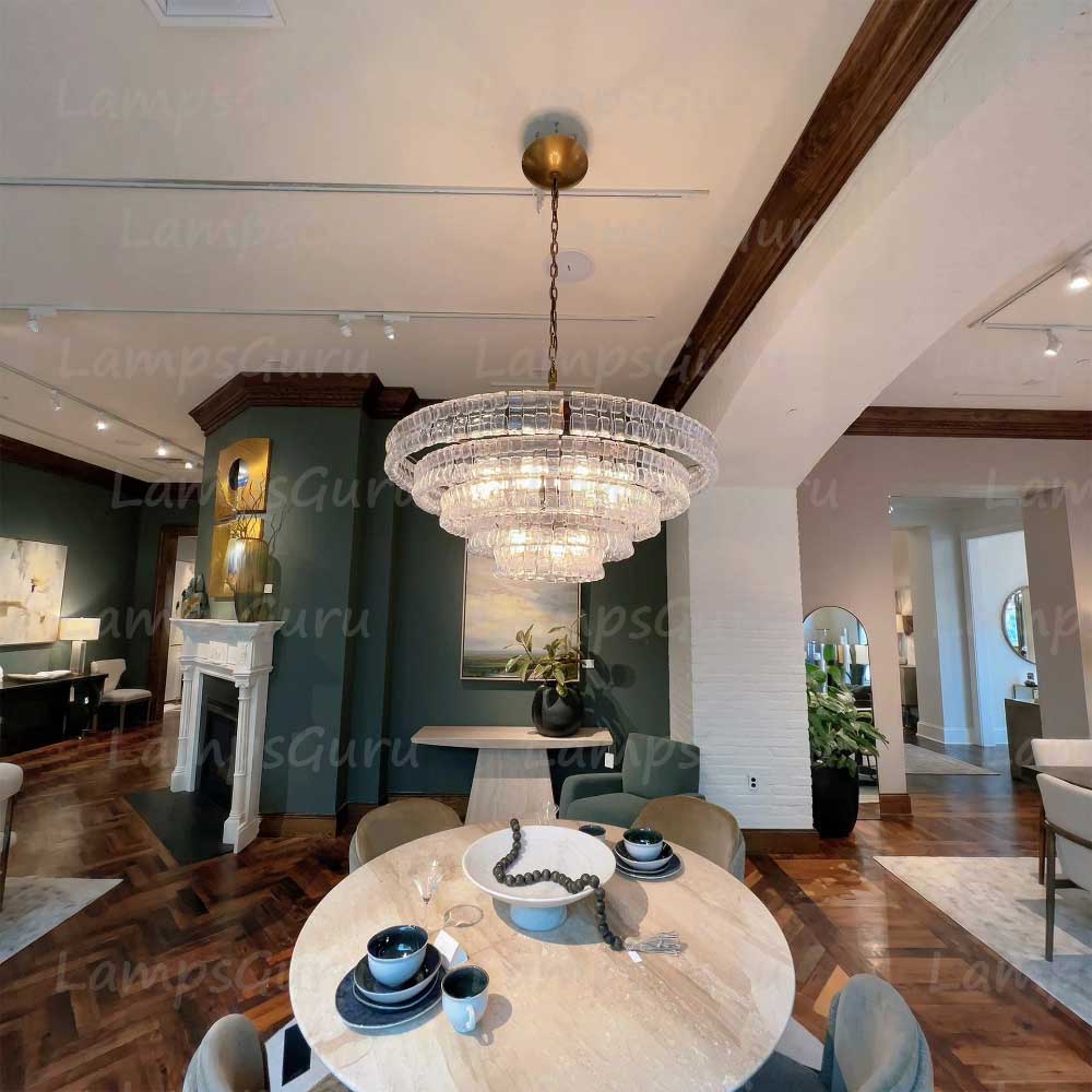 Ghiaccios Round Glass Chandelier 36" 48"