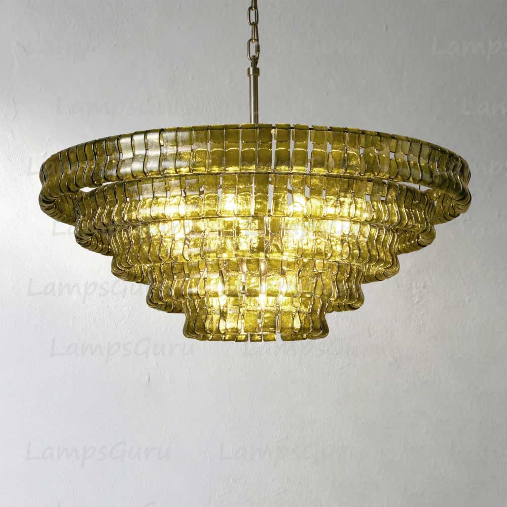 Ghiaccios Round Glass Chandelier 36" 48"