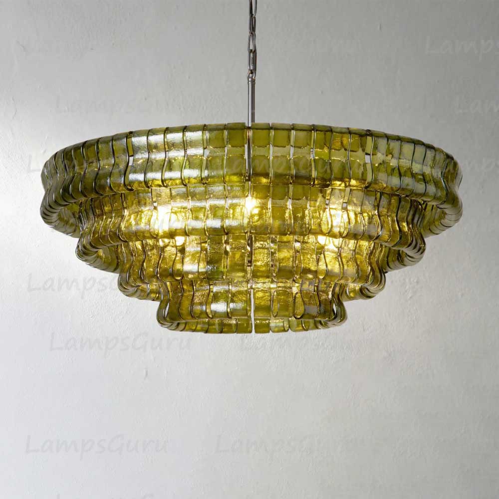 Ghiaccios Round Glass Chandelier 36" 48"