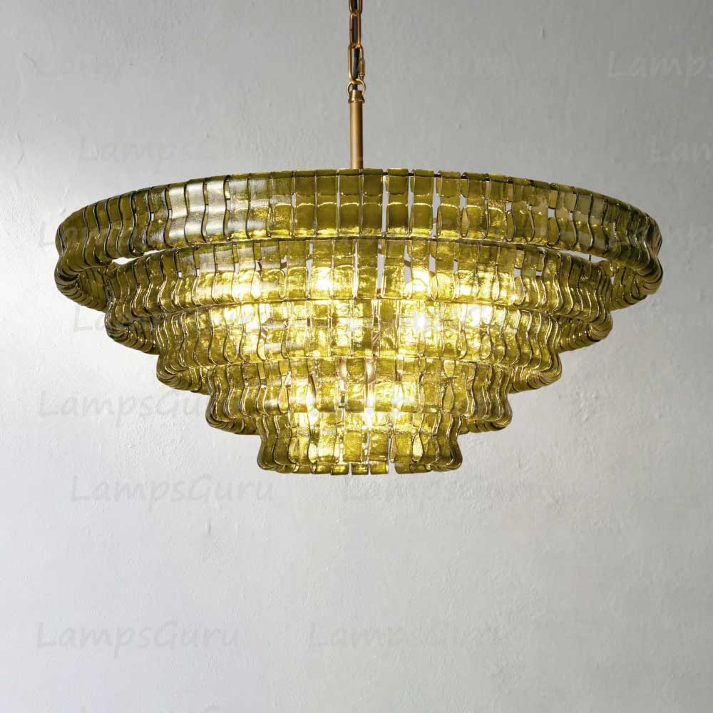 Ghiaccios Round Glass Chandelier 36" 48"